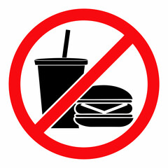 No Junk Food Sign With Burger And Soda For Diet Concepts