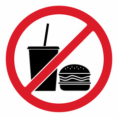No Fast Food Forbidden Unhealthy Eating Dieting Concept Vector Illustration Design