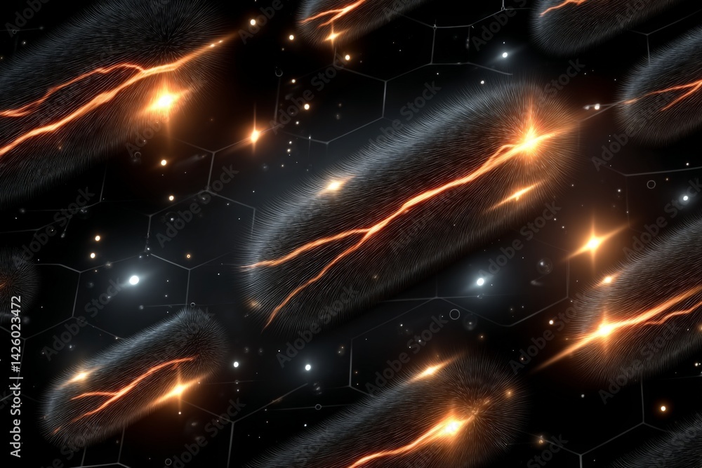 Leinwandbilder abstract representation of glowing particles in space surrounded by a cosmic background