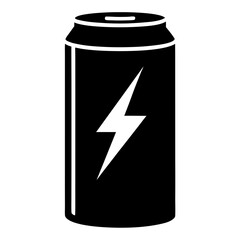 Obraz premium Black Energy Drink Can With Lightning Bolt Symbol Vector Illustration