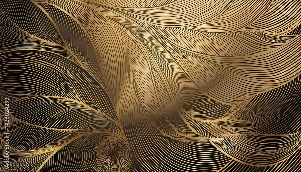 Aufkleber electrifying abstract line art a vibrant swirl of gilded lines and geometric patterns, emphasizing e