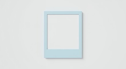 Light blue pastel polaroid frame mockup