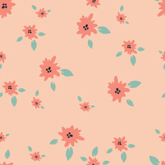 Abstract floral scandi vector pattern
