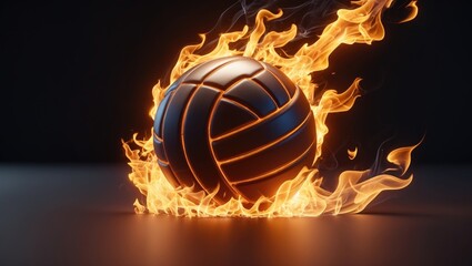 Fototapeta premium Fiery volleyball ball isolated on background