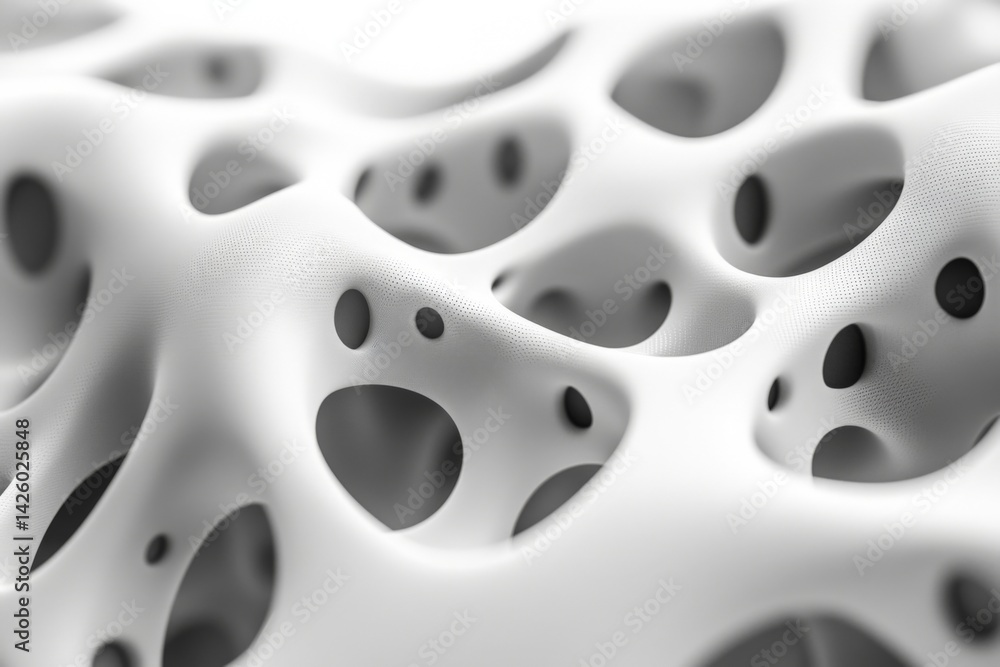 Leinwandbilder Abstract white texture with hollow shapes creating a unique, organic pattern in a modern design setting