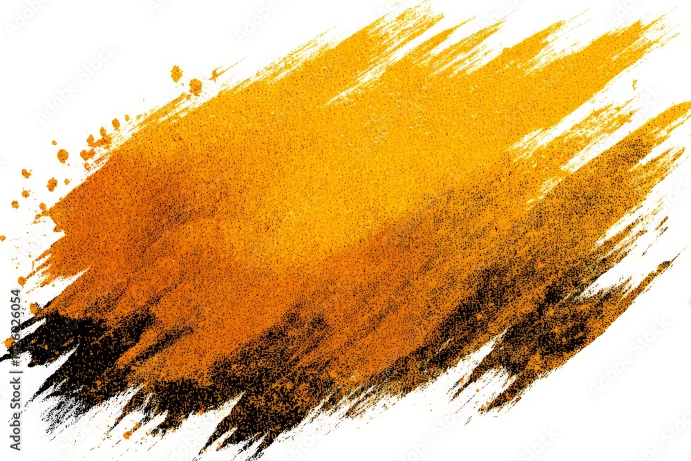 Poster Abstract golden paint splash on white background creating a vibrant texture for design projects