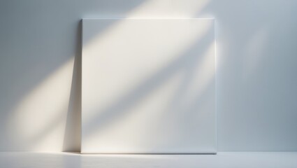Obraz premium White canvas frame set against a white background