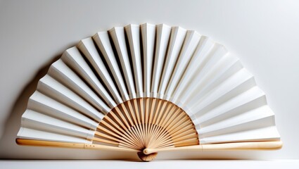 Blank white fan with oriental design