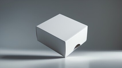 White cardboard box template for product branding on a clean background