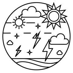 vector illustration of a symbol of the sun