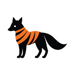Fototapeta premium Striped Fox Halloween Silhouette. 