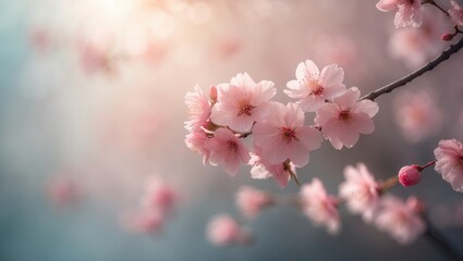 Pastel Cherry Blossom flower with soft focus background