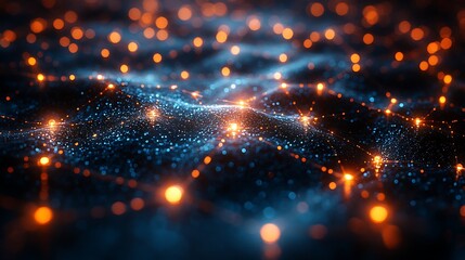 Obraz premium Glowing digital network ai nodes images