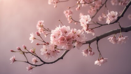 Cherry blossom with sakura flowers in the background