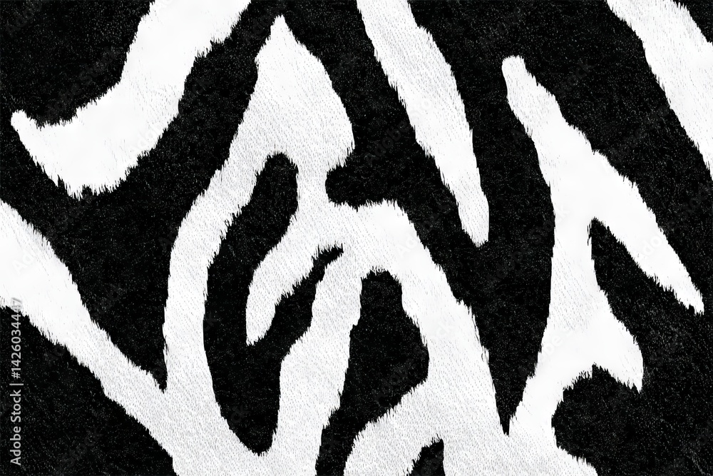 Aufkleber Black and white zebra pattern with distinct stripes and varied textures creating visual interest and contrast