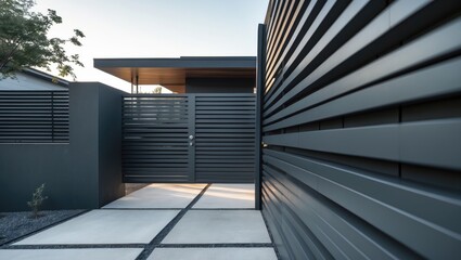 Secure aluminium wall door for modern home and garden access