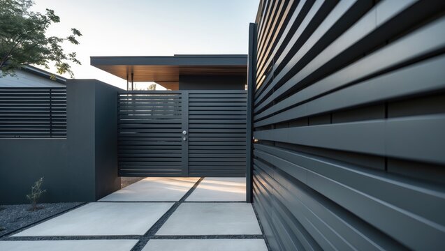 Secure aluminium wall door for modern home and garden access