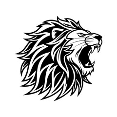 Lion head mascot vector illustration with tribal and wild animal style