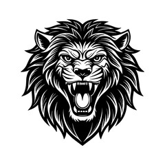 Lion head mascot vector illustration with tribal and wild animal style