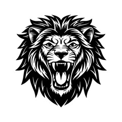 Lion head mascot vector illustration with tribal and wild animal style