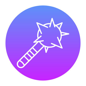 white mace icon on purple gradient clip art preview