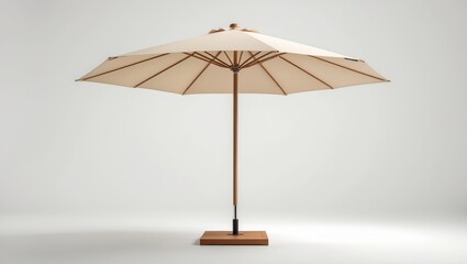 White outdoor beach parasol umbrella for shades and park decoration in isolated background