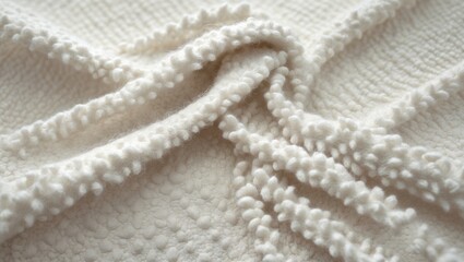 White wool surface with textured pattern