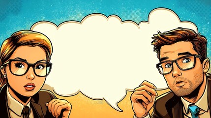 Pixel Art Business People with Thought Bubble