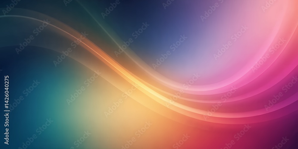 Poster abstract background with flowing lines of light and vibrant colors creating a dreamy effect