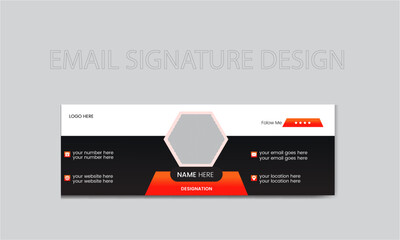 Email signature template design , corporate email business email signature vector banner template in horizontal design , abstract modern email signature template , creative professional corporate 