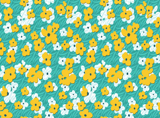 seamless pattern with colorful flowers