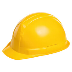 Fototapeta premium Bright Yellow Hard Hat for Construction Safety Equipment Use, isolated on transparent background.