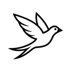 simple bird outline flying vector art silhouette