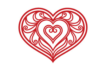 red heart on white background