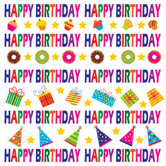 Seamless pattern happy birthday for wrapping and decorating background
