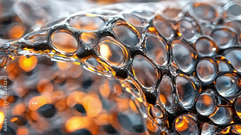 Aufkleber translucent mesh structure with orange bokeh background