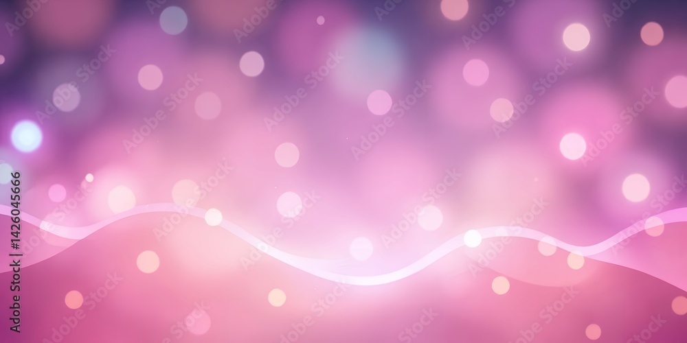 Poster soft pink and purple gradient background with bokeh lights and subtle wave like shapes visible