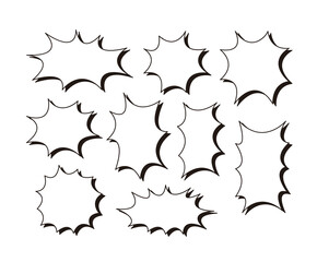 Speech bubble illustrations for messages, stories, shouts, and more. Blank and ready for text, ideal for comics, design, and ads. Bold, dynamic, and expressive.