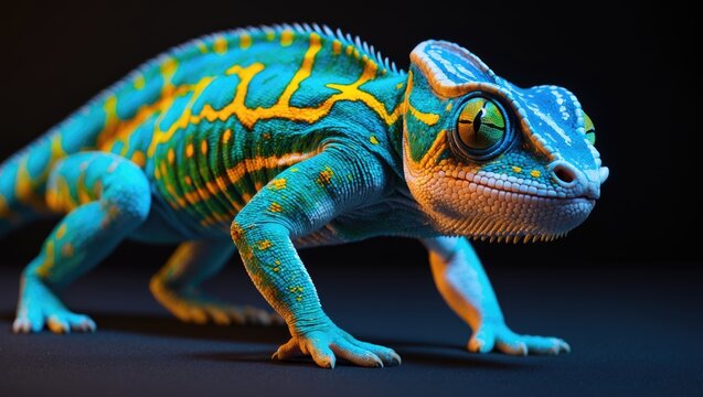 Panther chameleon set against a background