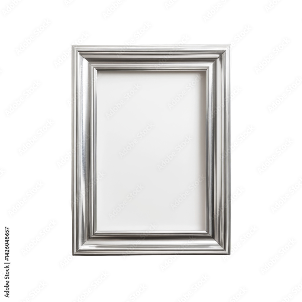 Poster elegant rectangular metal picture frame with smooth shiny surface and simple clean design