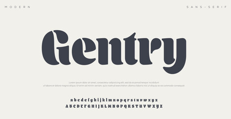 Gentry Abstract Fashion font alphabet. Minimal modern urban fonts for logo, brand etc.