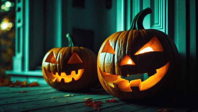 Spooky Season Celebrations Featuring Carved Pumpkins and Jack o' Lanterns