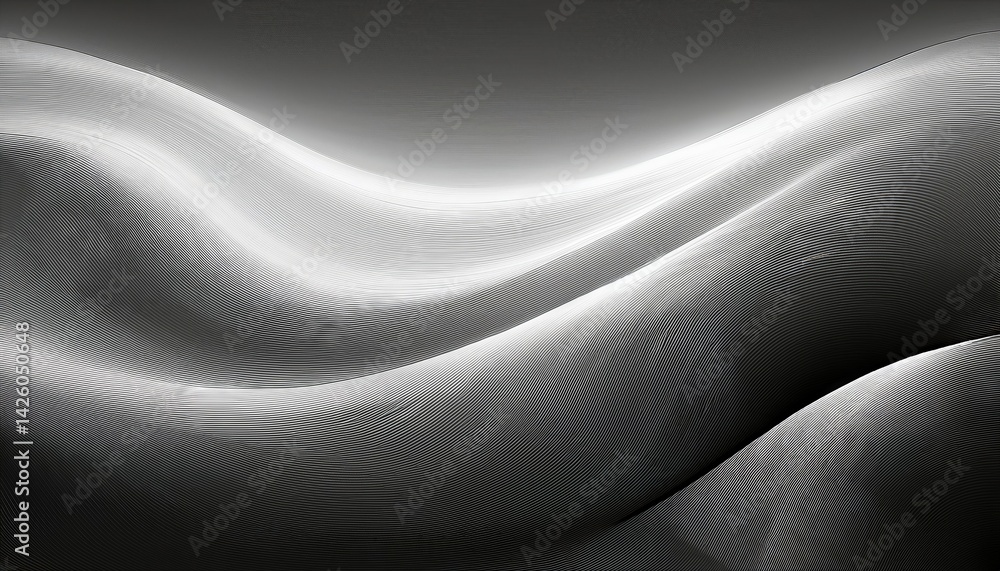 Poster rough black and white wave template with empty space color gradient abstract background shining brig