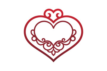 red heart on white background