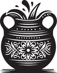 Silhouette Vector – Modern Water Jug. Stylish modern jug silhouette vector for kitchen or utility themes.