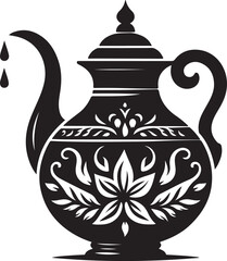 Silhouette Vector – Modern Water Jug. Stylish modern jug silhouette vector for kitchen or utility themes.