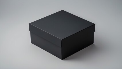 Naklejka premium Open black gift box on white background, ideal for product mockup, branding, and merchandise presentation