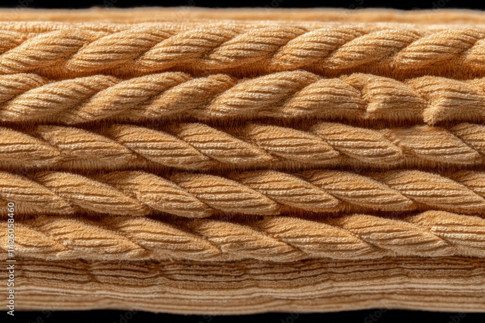 Poster textured close-up of woven fabric in rich golden hue showcasing intricate patterns and craftsmanship