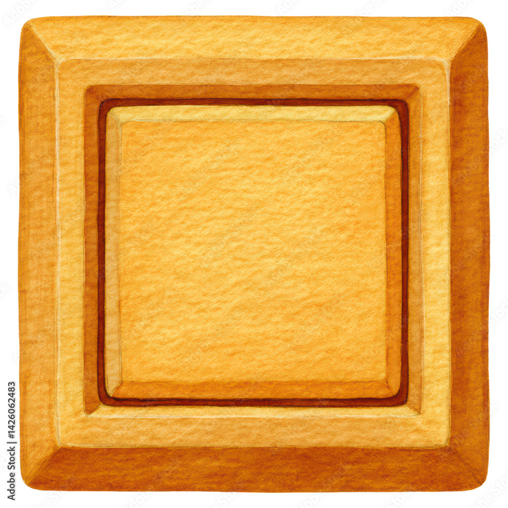 Aufkleber textured yellow square background with layered shapes in design, isolated on transparent background.