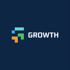 Initial G growth technology logo vector